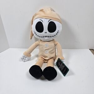 Tim burtons nightmare before Christmas jack skellington in pajamas plush  Nwt